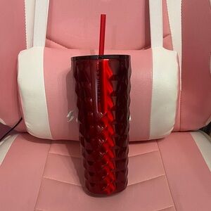 BRAND NEW Starbucks Glossy Red Textured Tumbler